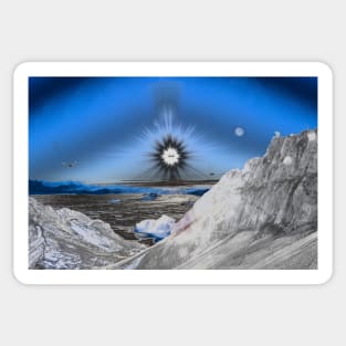 Dark Art Swiss Alps Sun / Swiss Artwork Photography Sticker